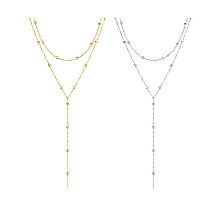 Women'S Accessories For Formal Wear - J78F قلادة سلسلة متعددة الجديلة أنيقة