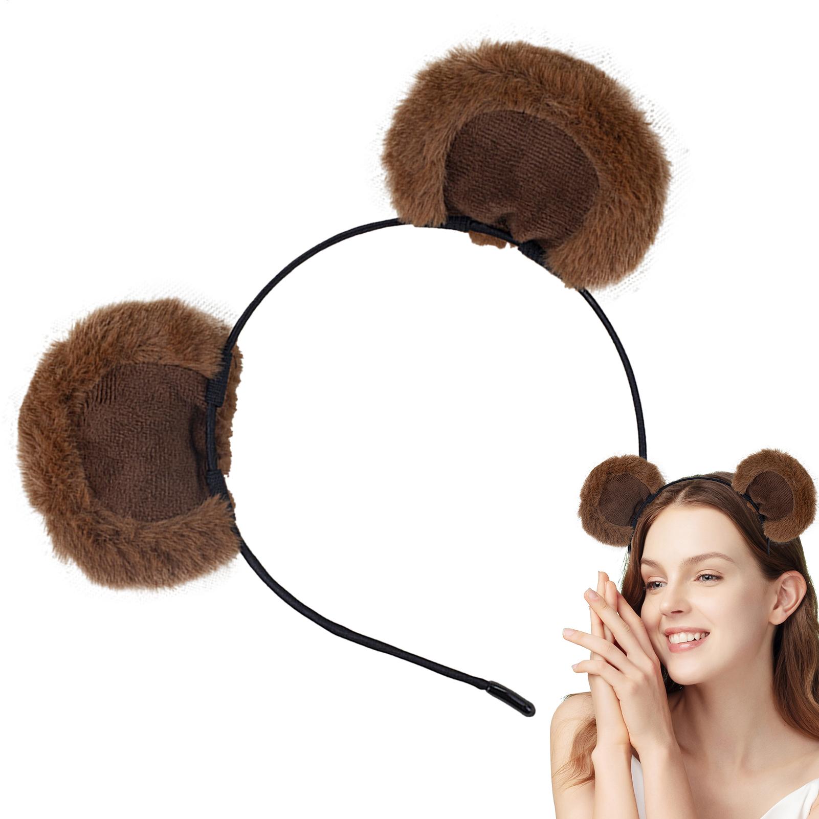 Women Accessories Combo Gift - عصابة رأس لطيفة بآذان بنية قابلة