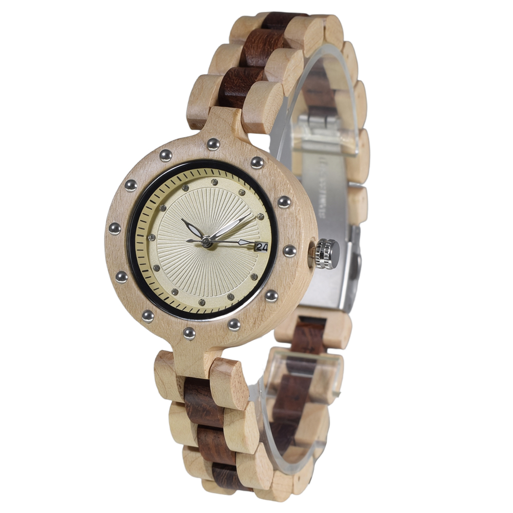 Women'S Accessories To Wear With Watch - ساعة كوارتز خشبية عتيقة للنساء مع