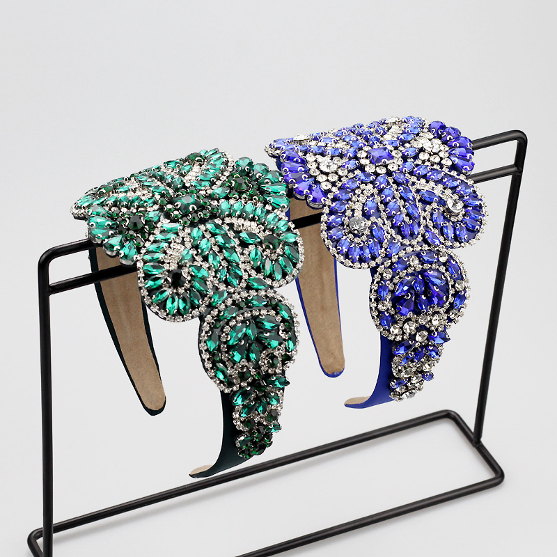 Women Accessories Wholesale China - عصابة رأس جديدة واسعة مرصعة بالكامل