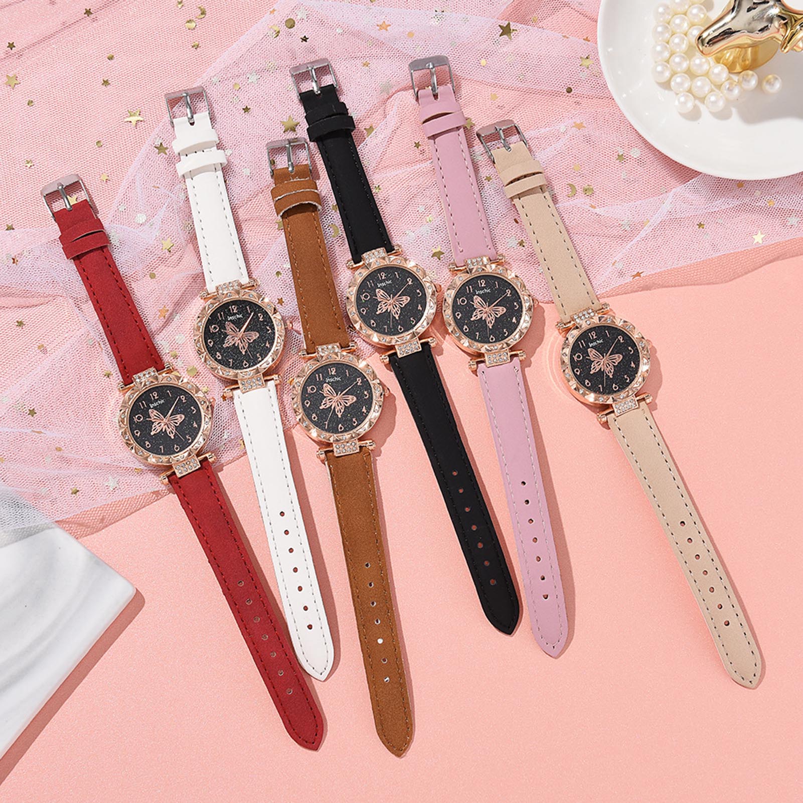 Women'S Accessories To Wear With Watch - ساعة يد يومية للنساء بتصميم فراشة