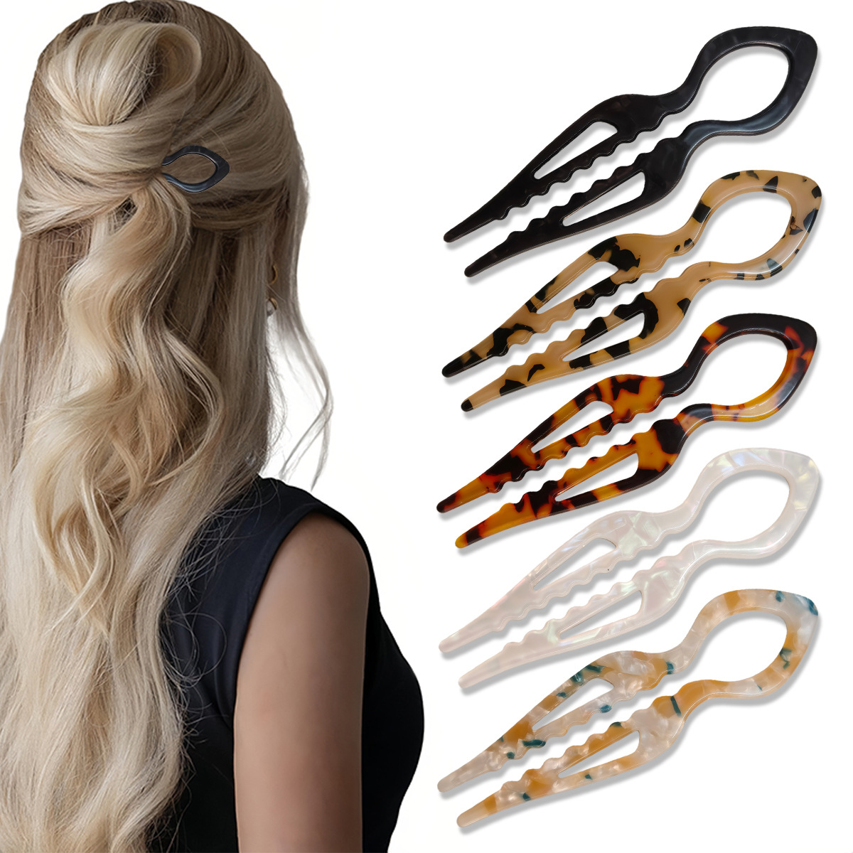U-شكل الشعر العصي السلحفاة الا - مراجعة Women Accessories Shop وسعره