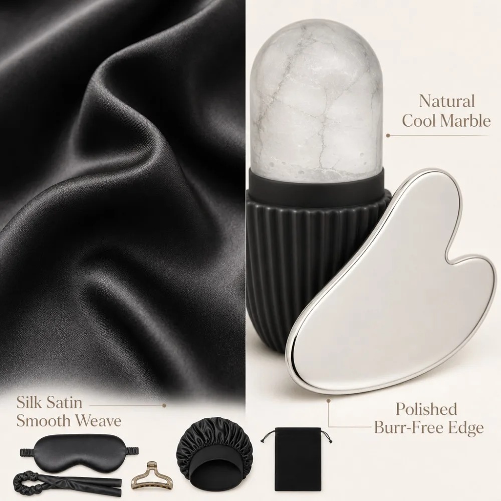 طقم نوم حريري 3/4/5/9 قطع: قنا - مراجعة Women Accessories Combo Gift وسعره